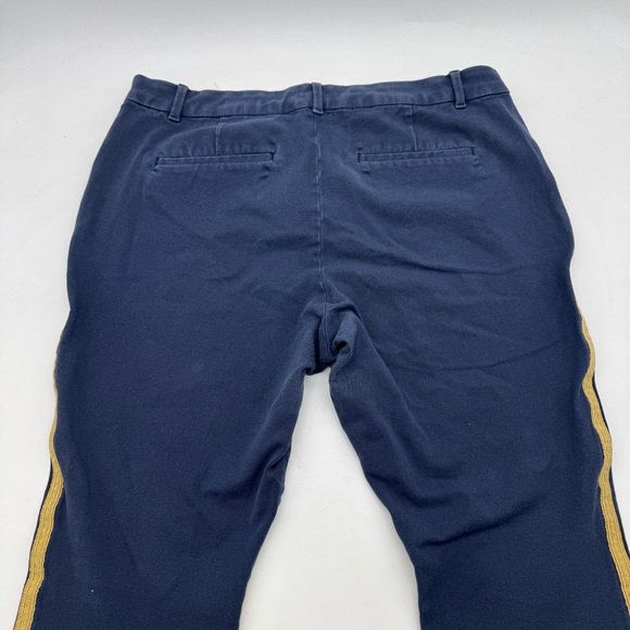 GAP Skinny Ankle Pants US 16 Navy w/ Gold Stripes and Zip Pockets - Picture 4 of 9